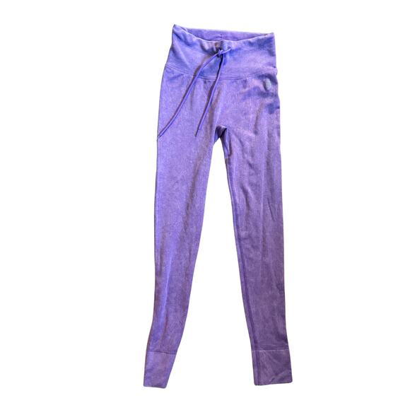 NOWT free People Movement Ribbed High Waisted Draw String Leggings Purple - xs - Picture 5 of 13